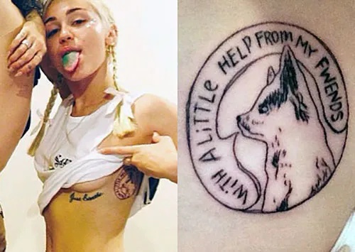 Miley Cyrus's Dog Tattoo