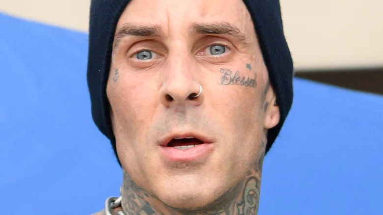 Travis Barker’s “Blessed” Eyelid Tattoo