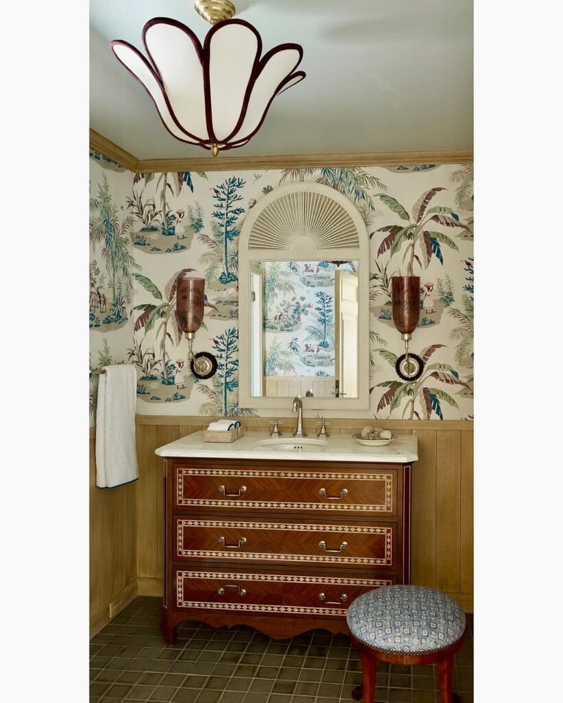 Vintage Charm with Scenic Wallpaper