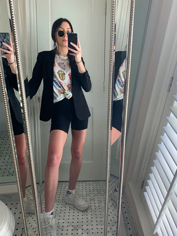 Black Blazer with Shorts (Warm Weather Look)