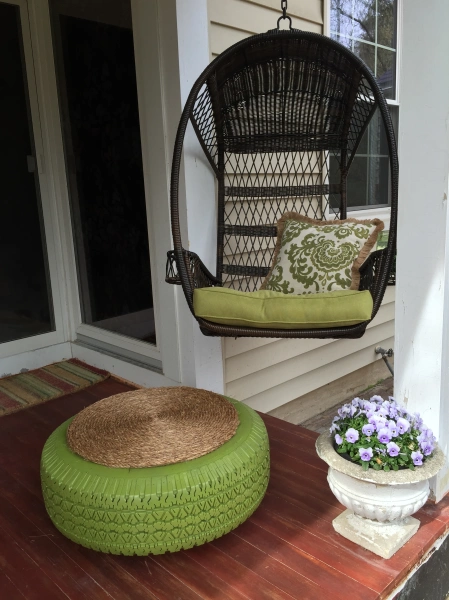 Upcycled Tire Ottomans