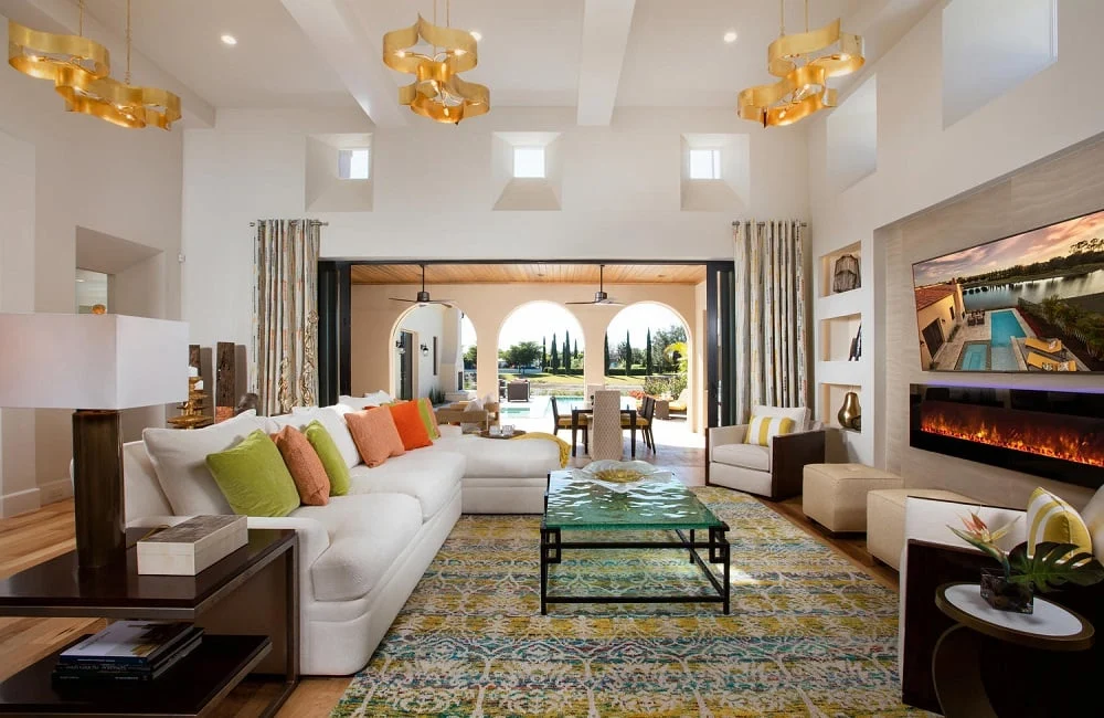 Luxury bedroom color palette with soft beige walls, gold accents, and calming tones.