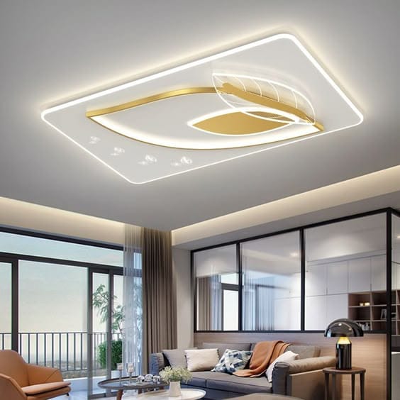 Coffered ceiling with chandelier lighting in an elegant bedroom.