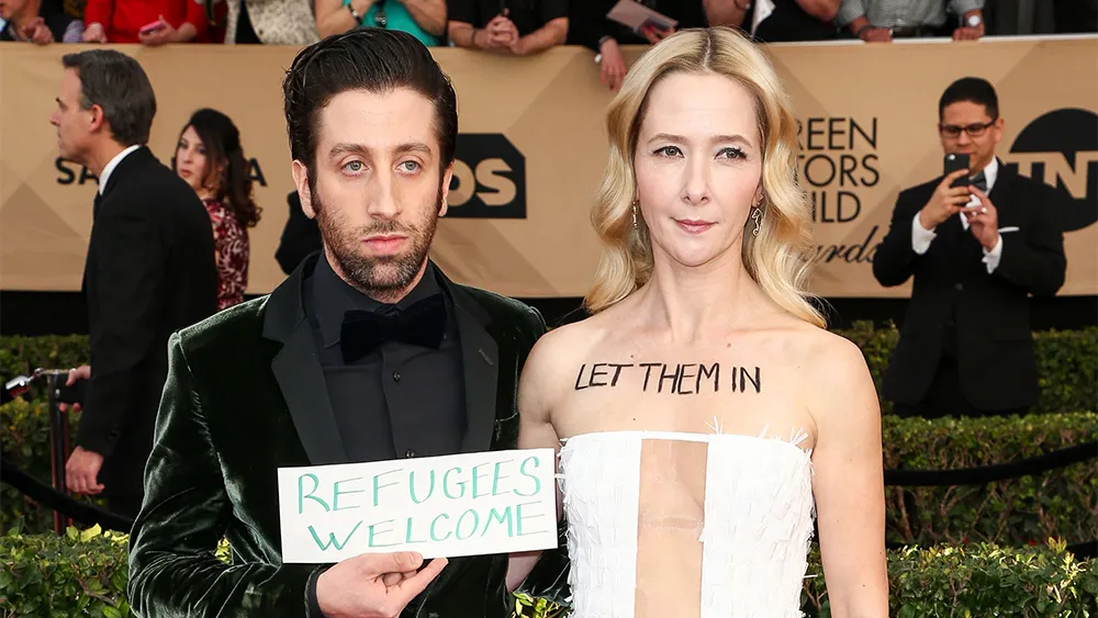“Celebrity making bold political statement during red carpet 2025”