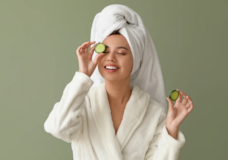 "Flat lay of skincare products with adaptogens, calming botanicals, and microbiome-support ingredients."