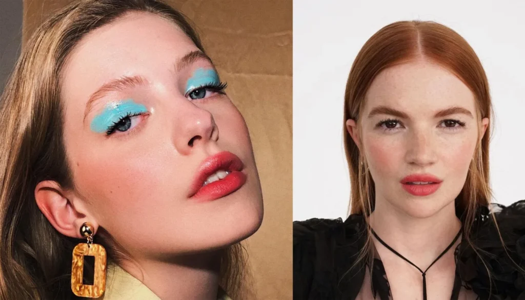 "Portrait showing diffused eyeliner and blurred lipstick edges for a soft-focus look."