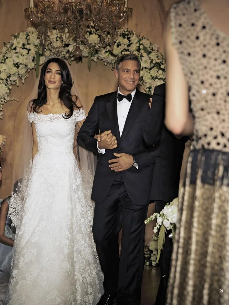 “George Clooney and Amal Alamuddin Venice wedding at Aman Canal Grande Hotel with elegant designer outfits