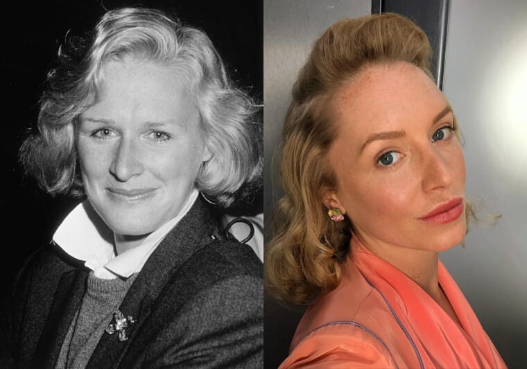 Glenn Close and her daughter Annie Starke smiling for the camera, emphasizing their shared passion for acting.