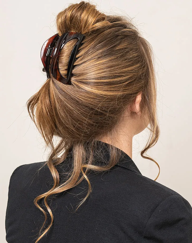 “Lazy girl hairstyling essentials like dry shampoo, scrunchies, and hair clips.”