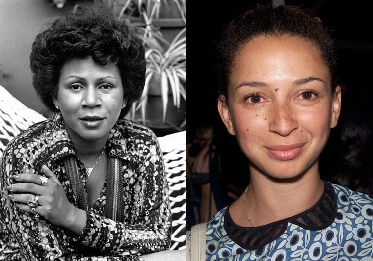 Minnie Riperton and Maya Rudolph side-by-side, showcasing their family resemblance and artistic talents.