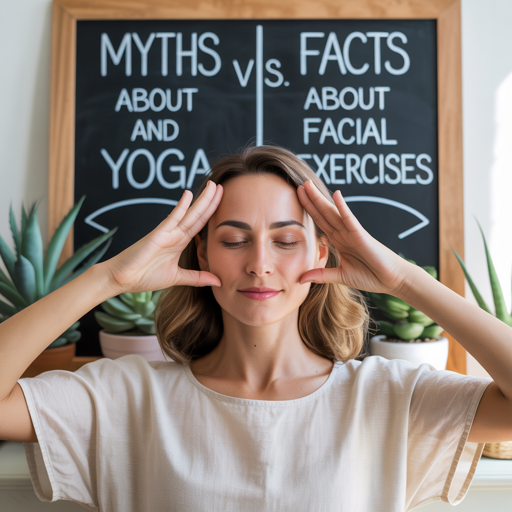 “Comparison chart of myths and facts about yoga for skin health.”
