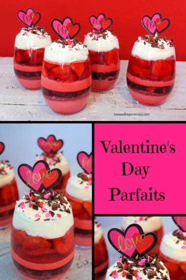 “Layered red velvet parfaits with cream cheese frosting and fresh strawberries in glass cups”