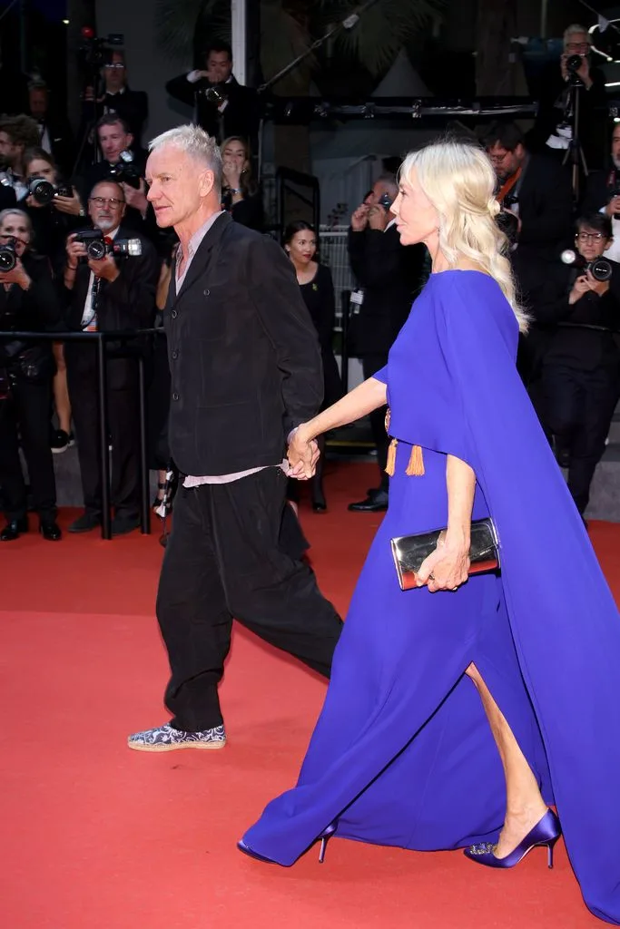 “Sting and Trudie Styler embracing at a charity gala, reflecting their deep connection and shared activism.”
