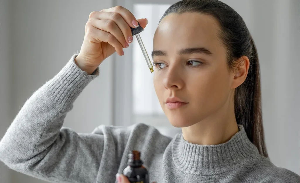 “Applying a serum to specific body areas for firming, brightening, or smoothing effects.”