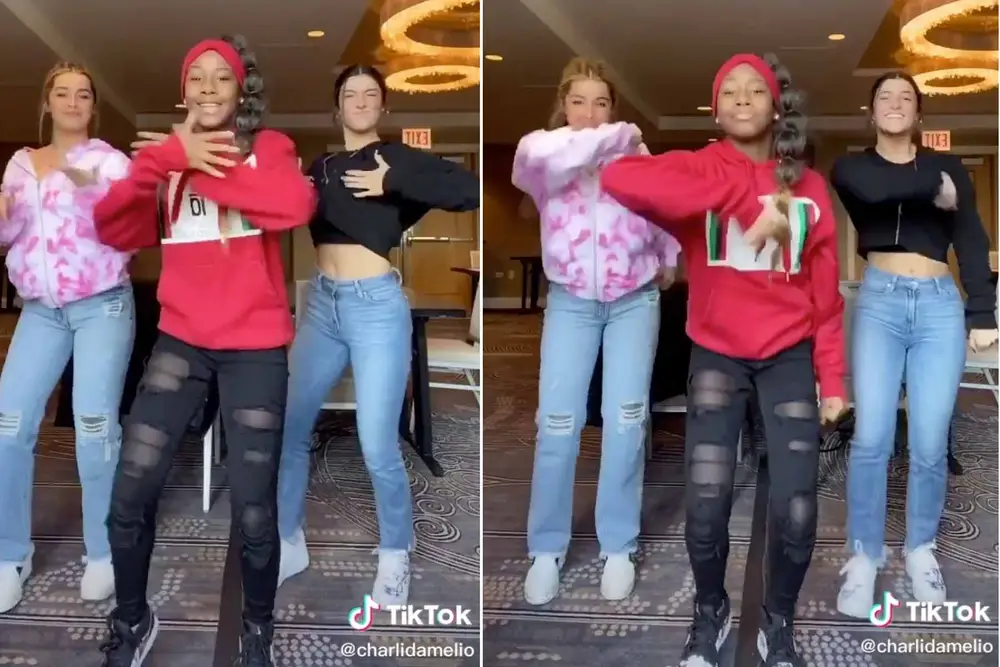 Doja Cat performing her “Say So” dance moves inspired by TikTok choreography.