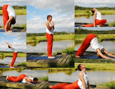 “Collection of yoga poses to improve skin glow and radiance.”