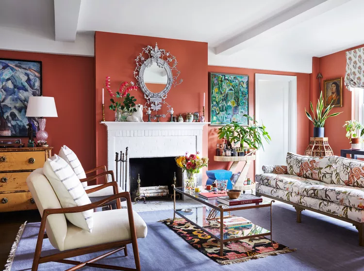 “Cozy couple’s bedroom with warm neutral color palette and soft lighting.”
