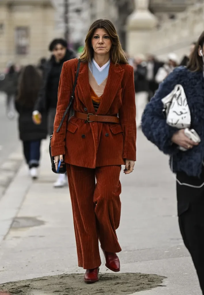 “Corduroy winter co-ord set styled for a polished, cozy December outfit.”