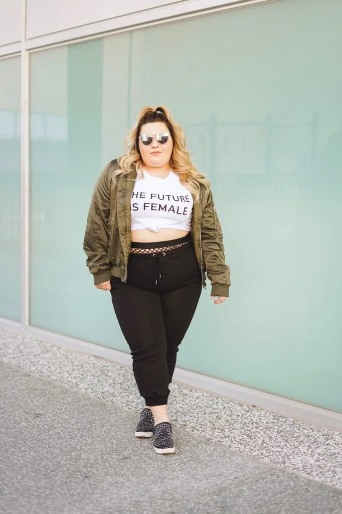 Coordinated plus size athleisure set styled for comfort and style