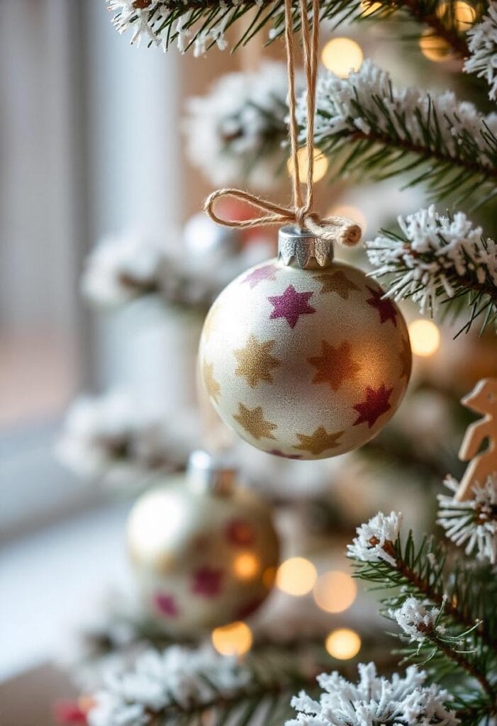 Upcycled Christmas garland created from recycled paper and eco-friendly decorations