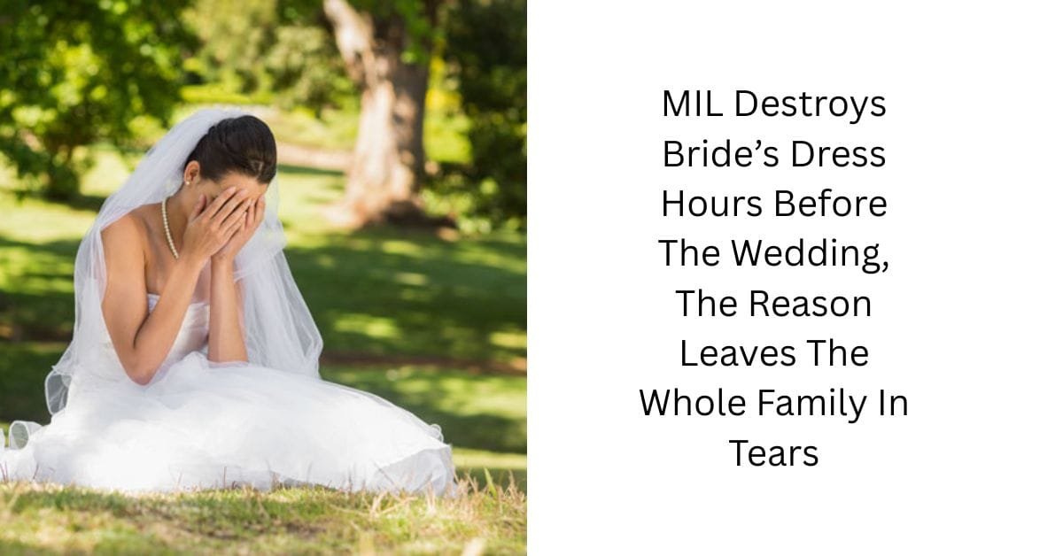 MIL Destroys Bride’s Dress Hours Before The Wedding, The Reason Leaves The Whole Family In Tears
