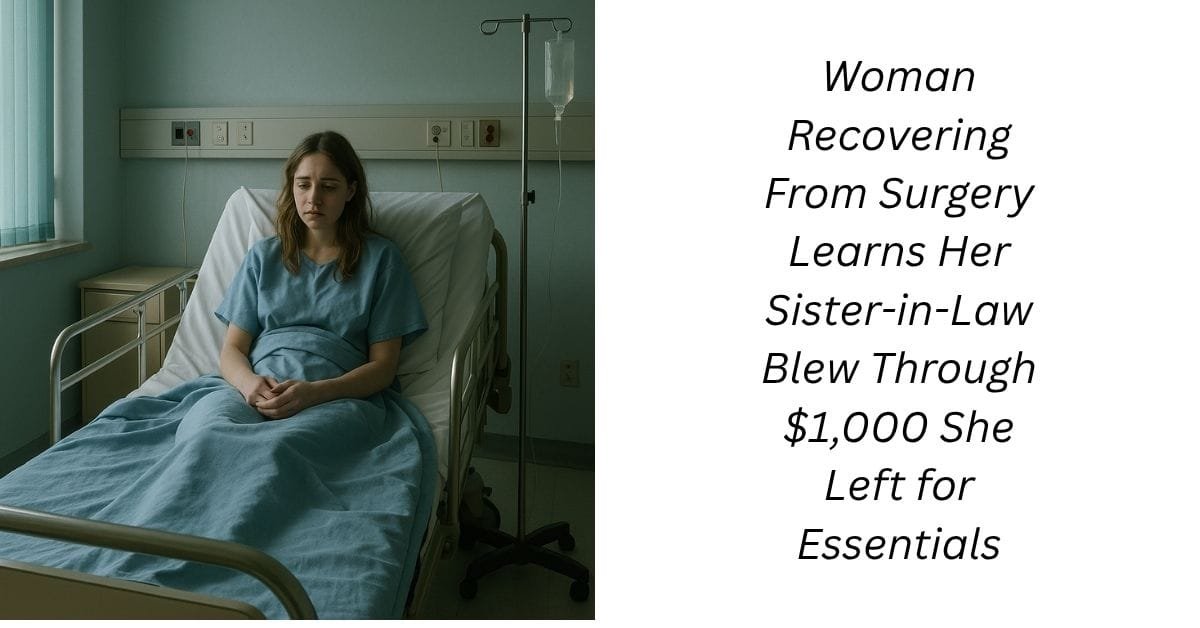 Woman Recovering From Surgery Learns Her Sister-in-Law Blew Through $1,000 She Left for Essentials
