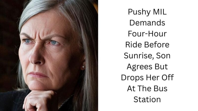 Pushy MIL Demands Four-Hour Ride Before Sunrise, Son Agrees But Drops Her Off At The Bus Station