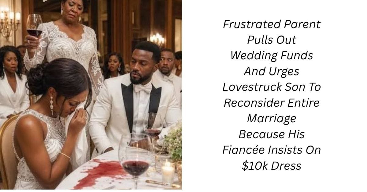 Frustrated Parent Pulls Out Wedding Funds And Urges Lovestruck Son To Reconsider Entire Marriage Because His Fiancée Insists On $10k Dress