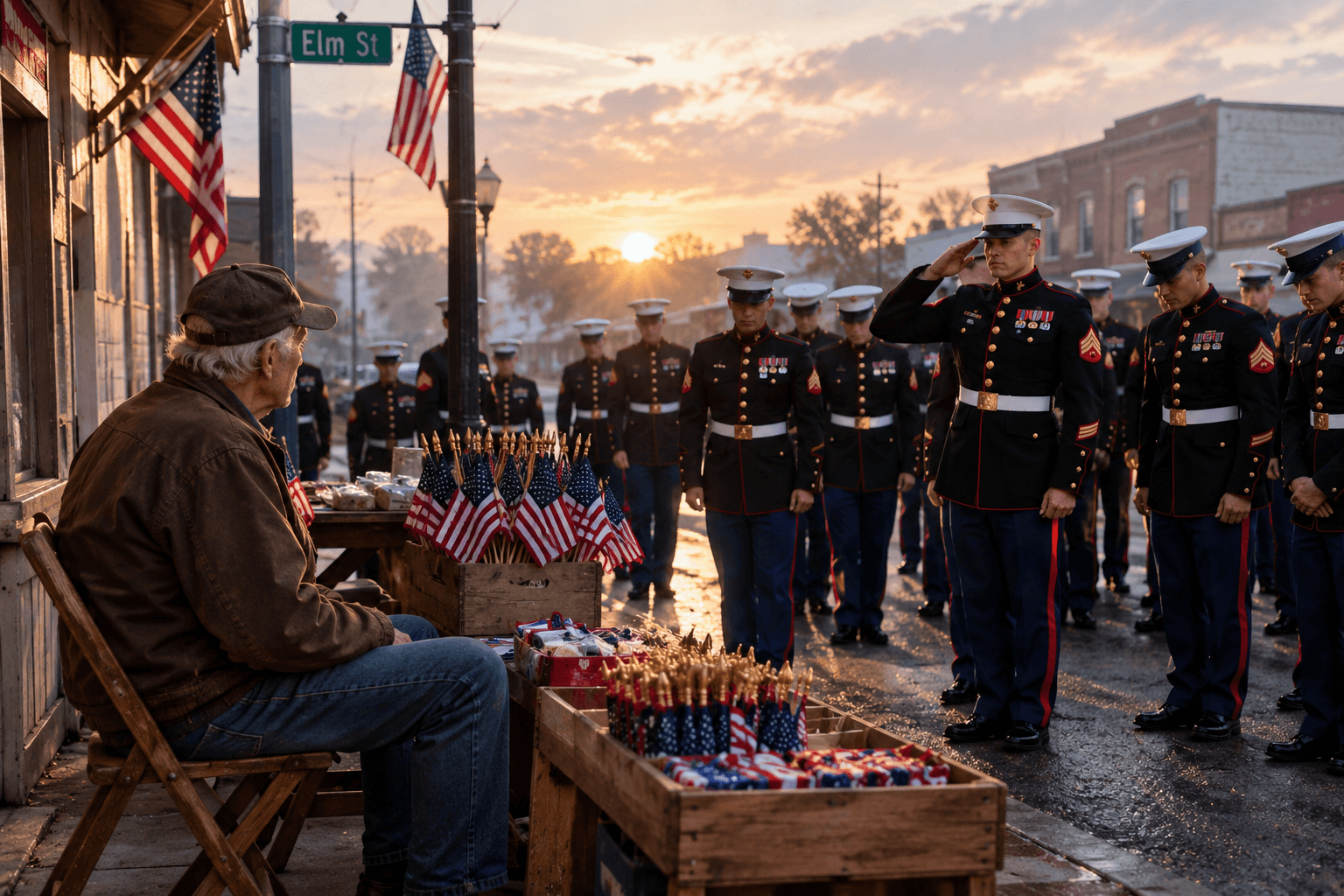 The Elm Street Corner Where My Son’s Memory Brought Forty Marines to Our Town at Dawn