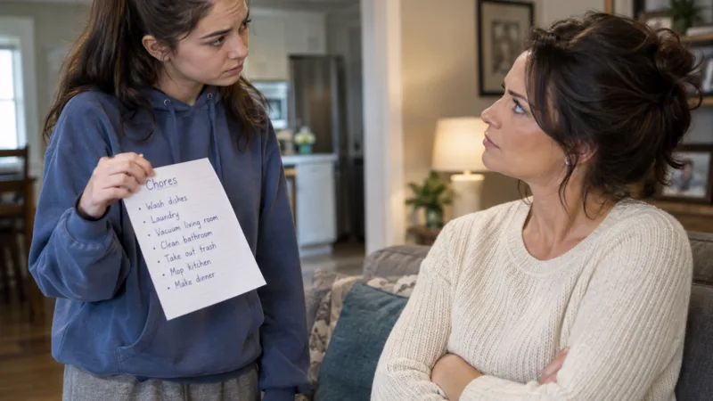 My Husband’s Daughter Moved In and Gave Me a List of Chores—She Didn’t Expect My Response