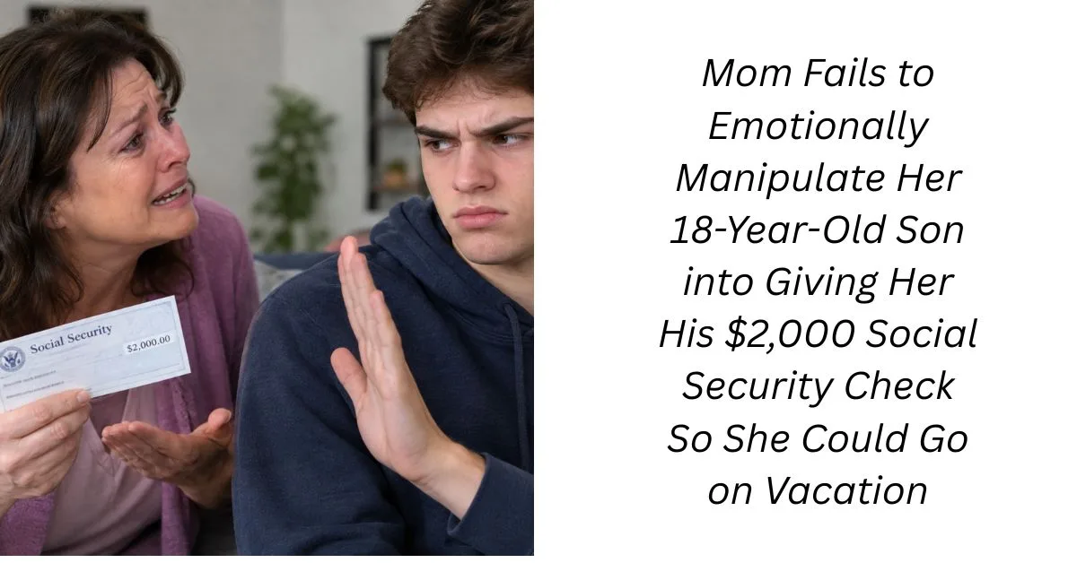 Mom Fails to Emotionally Manipulate Her 18-Year-Old Son into Giving Her His $2,000 Social Security Check So She Could Go on Vacation