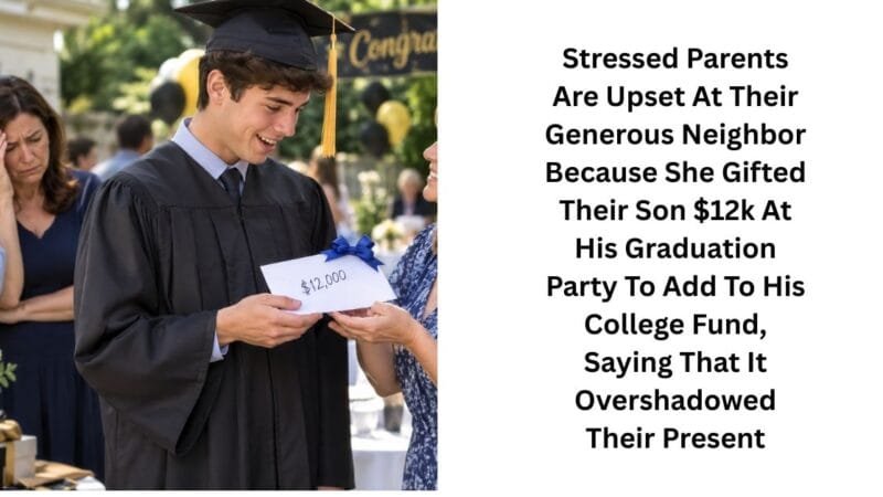 Stressed Parents Are Upset At Their Generous Neighbor Because She Gifted Their Son $12k At His Graduation Party To Add To His College Fund, Saying That It Overshadowed Their Present