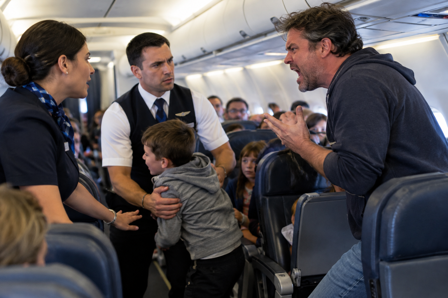 A Father Lost His Mind When Flight Attendants Stopped His Kid From Running Up and Down the Aisle